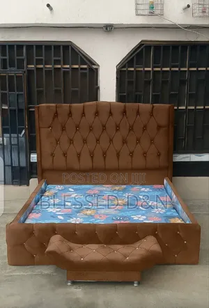 High Quality Brown Paded Bed Frame