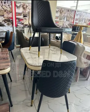 Complete Set Imported Foreign Marble Dining Table