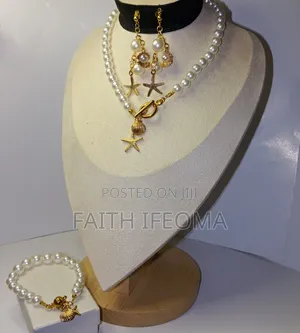 White Acrylic Pearl Beads With Sea Theme