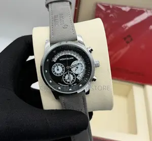 Mont Blanc Quality Men Genuine Leather Wristwatch