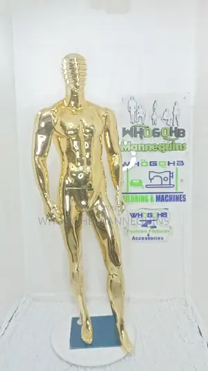 Razor Face Chrome Gold Male Mannequin Chest 40"