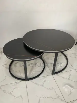 Premium Modern 2-Tier Nesting Coffee Table – Sleek Black