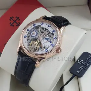 Patek Philippe Quality Luxury Leather Automatic Engine Wristwatch