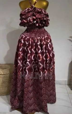 Adire Smocked Maxi Dress