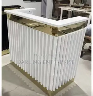 Modern White And Gold Reception Desk