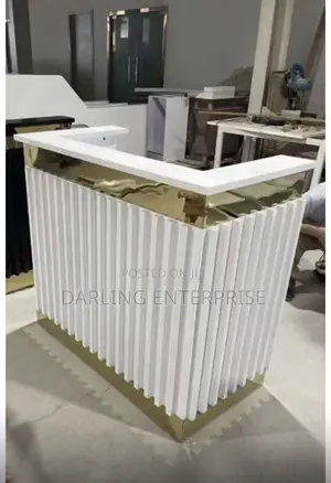 Modern White And Gold Reception Desk