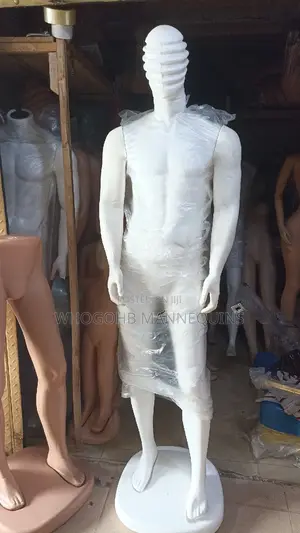 Plastic Full Body Macho Male Mannequin White