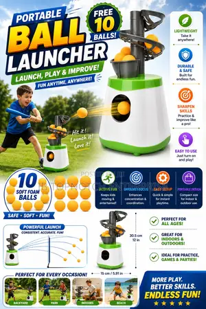 Master Your Game With Portable Tennis Ball Launcher and 10 Free Balls