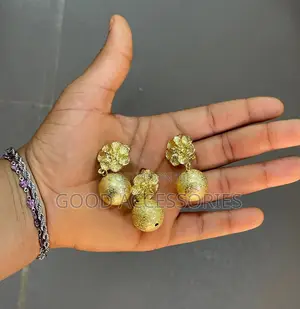 Gold Replica Earring Pendant Set