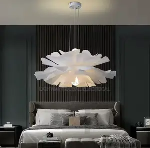 Retro Art Creative Acrylic Flower Cream Led Pendant Light