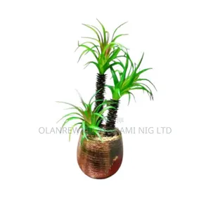 Mini Tabletop Artificial Flower With Golden Pot