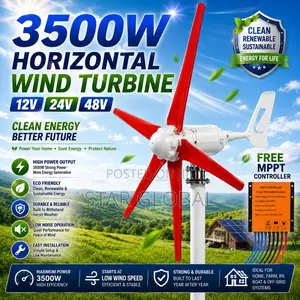 Powerful Wind. Maximum Savings. 3500w 48v Horizontal Wind Turbine!