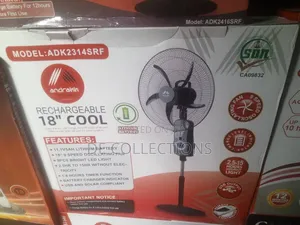 Andrakk 18 Inch 9 Speed Rechargeable Fan With Usb and Remote
