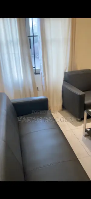 Set of 3seater and 2 Single Seaterthick Leather Chairs