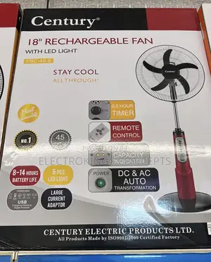 Century 18-Inch Ac/Dc Rechargeable Standing Fan | FRC-45