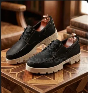Timberland Navy Leather Moc-Toe Chunky Sole Shoes Size 40-46