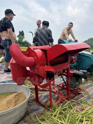 600 Kg Per Hour Red Agricultural Paddy Rice Thresher Machine