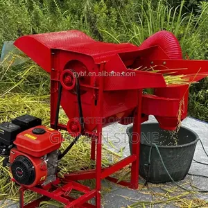 600 Kg Per Hour Red Agricultural Paddy Rice Thresher Machine