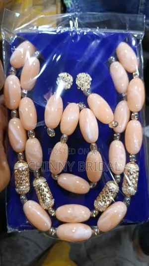 Peach Beaded Necklace
