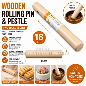 Wooden Pestle and Rolling 18cm