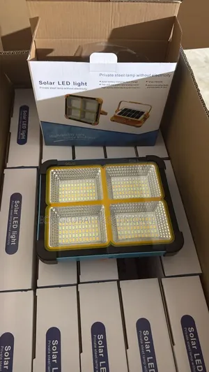 Portable Solar Led Work Light – 4 Panel Foldable Lamp, Usb Charging