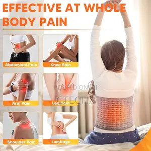 Detachable Heat Pad For Back Pain With Zipper Hook And Loop Fastener