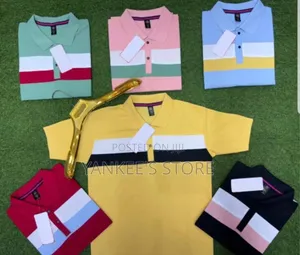 Quality Plain Stripes Mens Polo Collar Neck(Dozen)