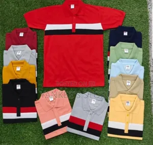 Quality Plain Stripes Mens Polo Collar Neck(Dozen)