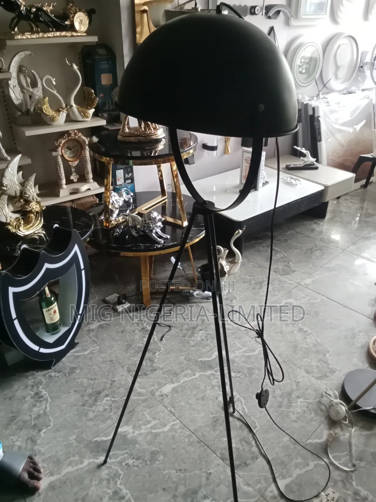 Vintage Tripod Floor Lamp Black