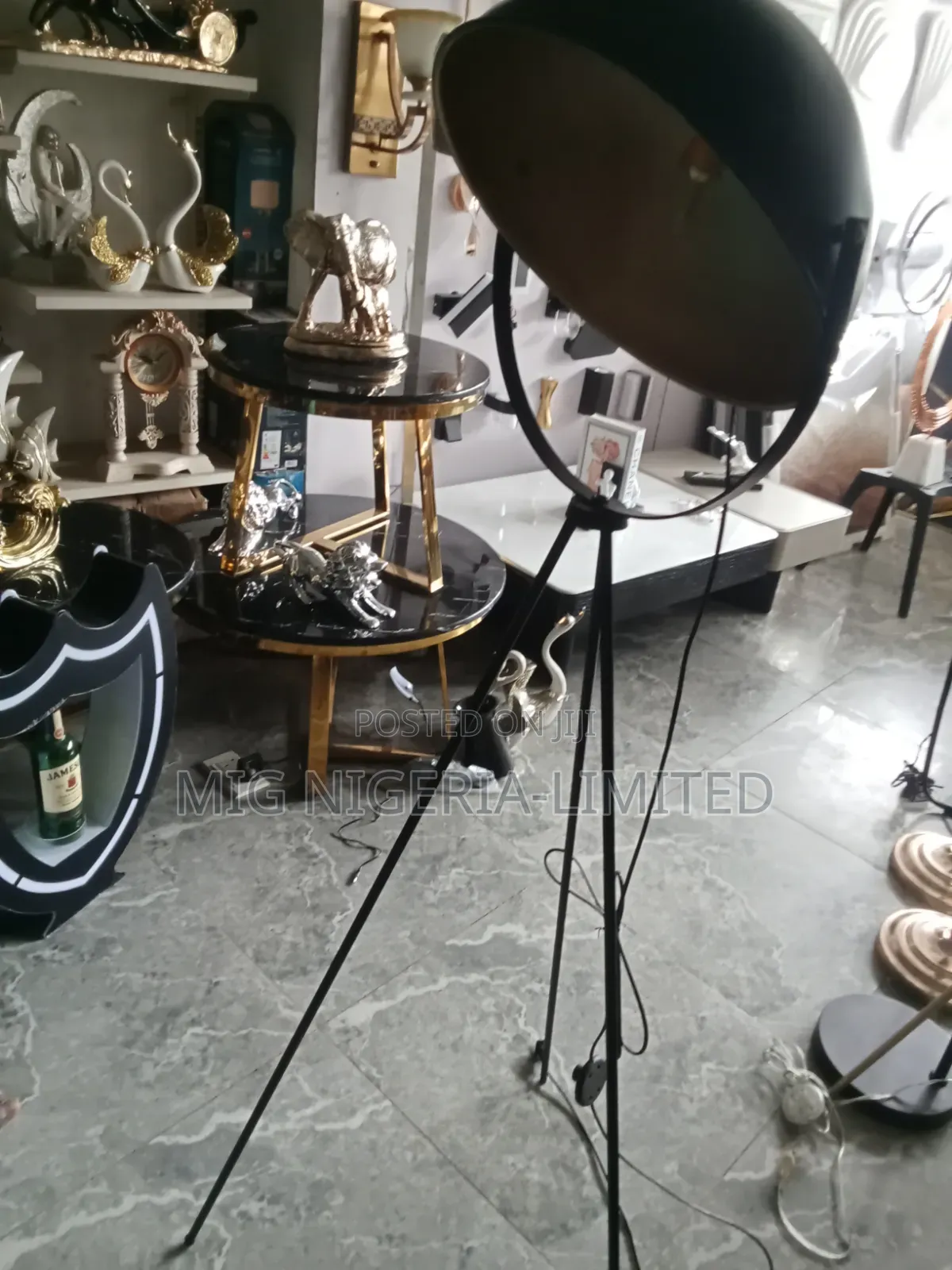 Vintage Tripod Floor Lamp Black