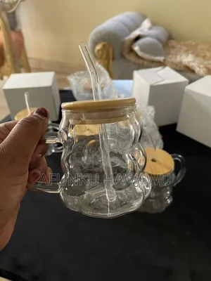Glass Mug With Straw 350ml