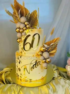 60th Gold Birthday Cakes