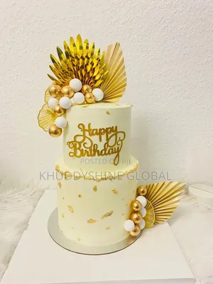 White and Gold Birthday Party Cakes