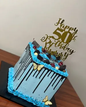 Square Shapes 50th Birthday Cakes
