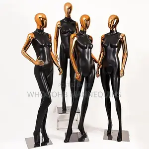 Tall Full Fibreglass Female Black R/Gold Mannequin Size 8