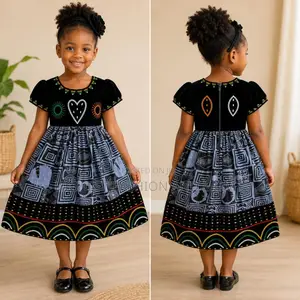 African Print Puff Sleeve Dress