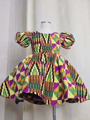 Kente Ankara Dress for Girls