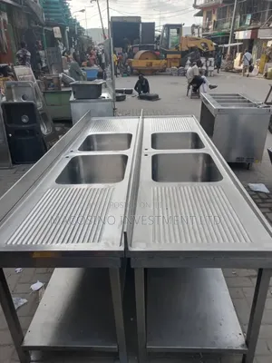 Commercial Double Bowl Stainless Steel Sink for Restaurant Use