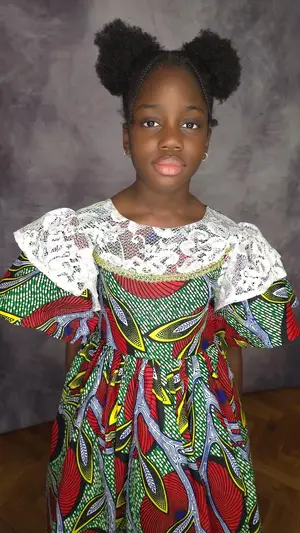 Cotton Ethnic Fashion - Ankara and Lace Dress for Girls