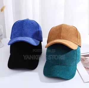 Brand New Quality Unisex Corduroy Plain Face Cap