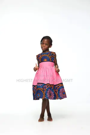 African Print Flower Girl Dress