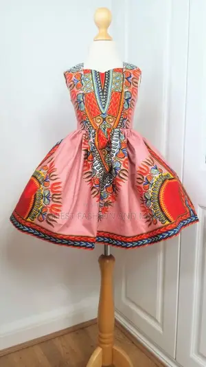 Full Skirted Dashiki Girl's Dress