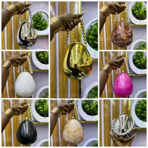 New in Egg Shaped Clutch Bag Available in Black,Gold,White,Etc