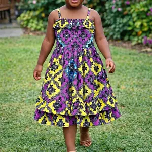 Girls African Print Ruffle Dress