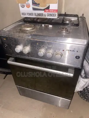 Maxi 60x60 Black Gas Cooker With Oven Grill Perfect Naija Used