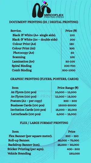 Price List