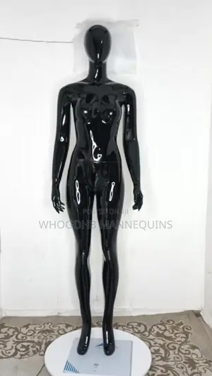 Full Fibreglass Glossy Black Female Mannequin Size 10 Straight Hands