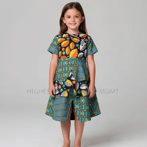Vibrant African Print, Geometric Leaf Pattern.
