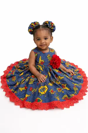 Sunshine Princess Toddler African Print Party Dress