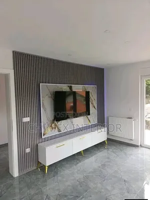 Wall to Wall Tv Console With High Glossy Cabinet